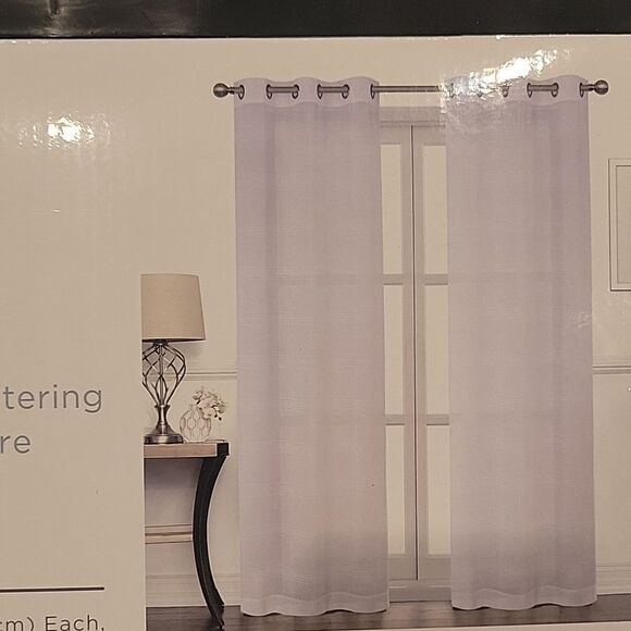 2 panels Sheer Window Panel Pair - Picture 1 of 6